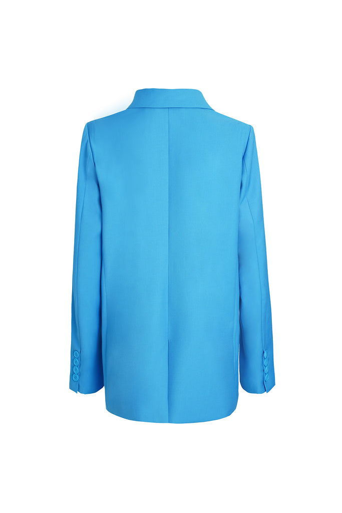 Thin blazer | Prussian blue blazer | Street style suit jacket