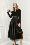 High waist umbrella skirt | Hepburn style black skirt | Commuter skirt