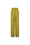 High waist wide leg pants | Mustard yellow trousers | Commuter wide-leg pants