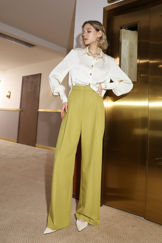 Looking So Lovely Mustard Yellow Floral Burnout Wide-Leg Pants