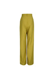High waist wide leg pants | Mustard yellow trousers | Commuter wide-leg pants