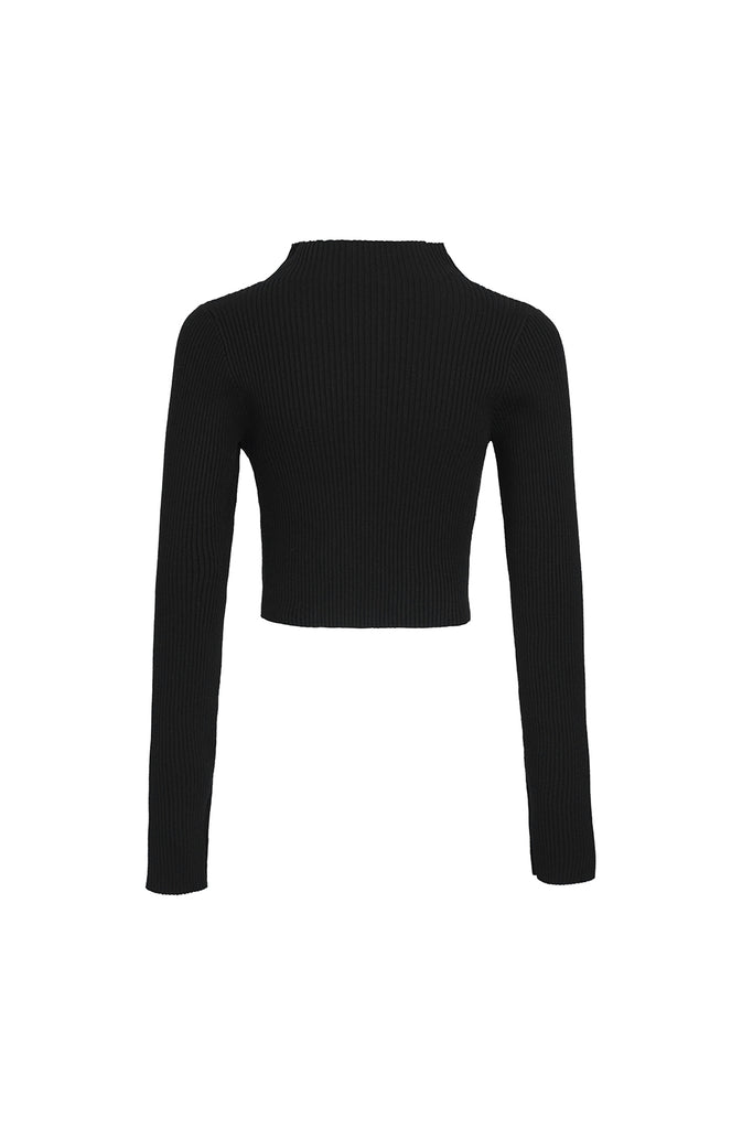 Hollow knitted top | Long-sleeved slim pullover | Street sweater